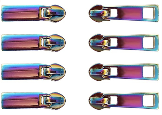 Alalamu ISO9001の装飾的な金属は多色刷り虹のジッパーの引きをファスナーを絞める